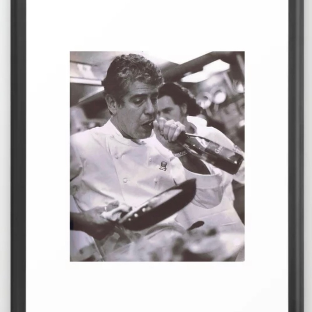 Brand New Cook And open Beer anthony bourdain Framed Art Print 18”X24” W/ Frame